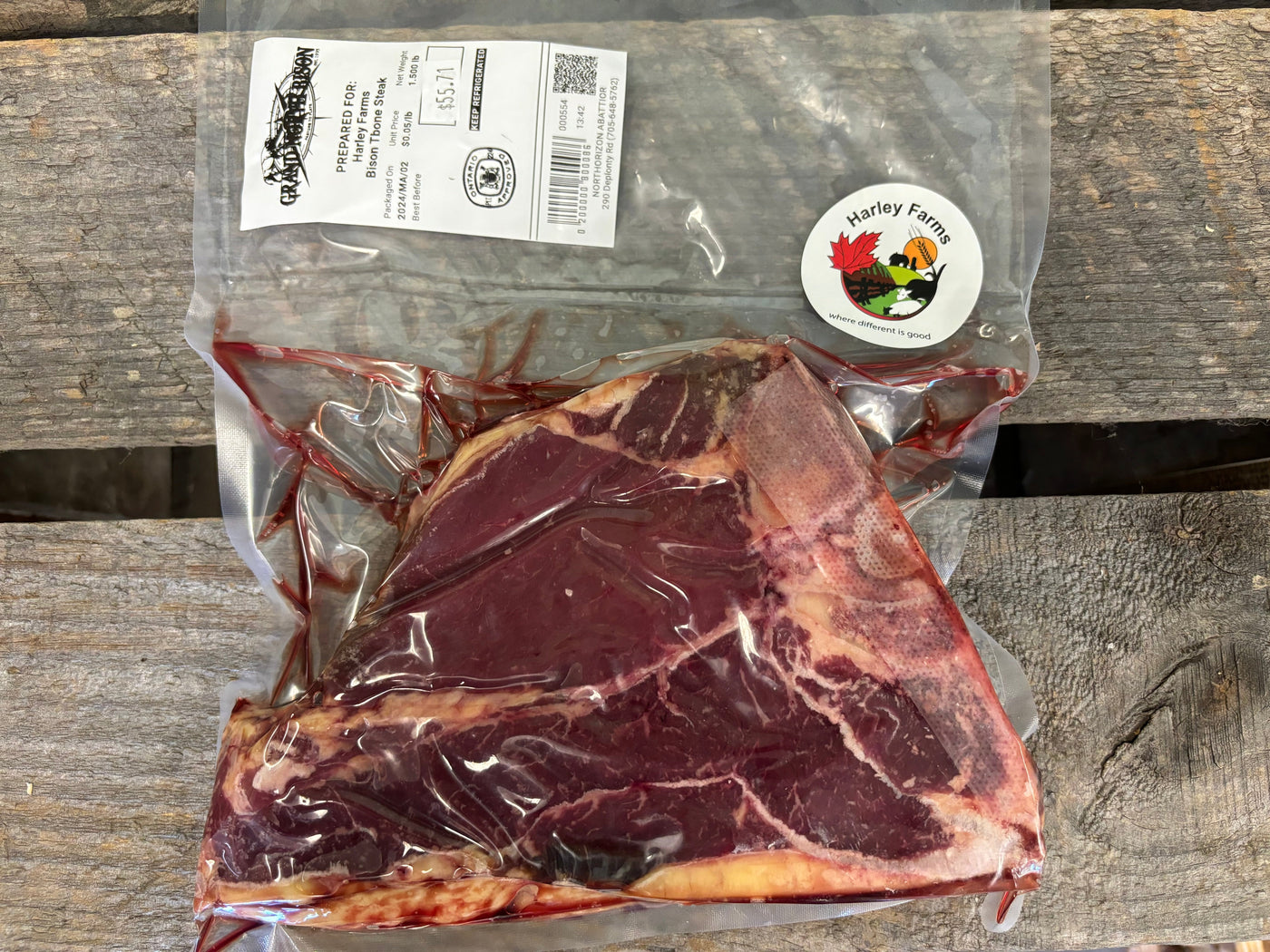 High Welfare Bison T-bone Steak